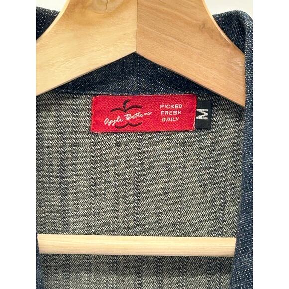 Apple Bottoms Y2K Logo Blue Denim Jean Blazer Jacket Sz M y2kfashion hip hop - Picture 4 of 9
